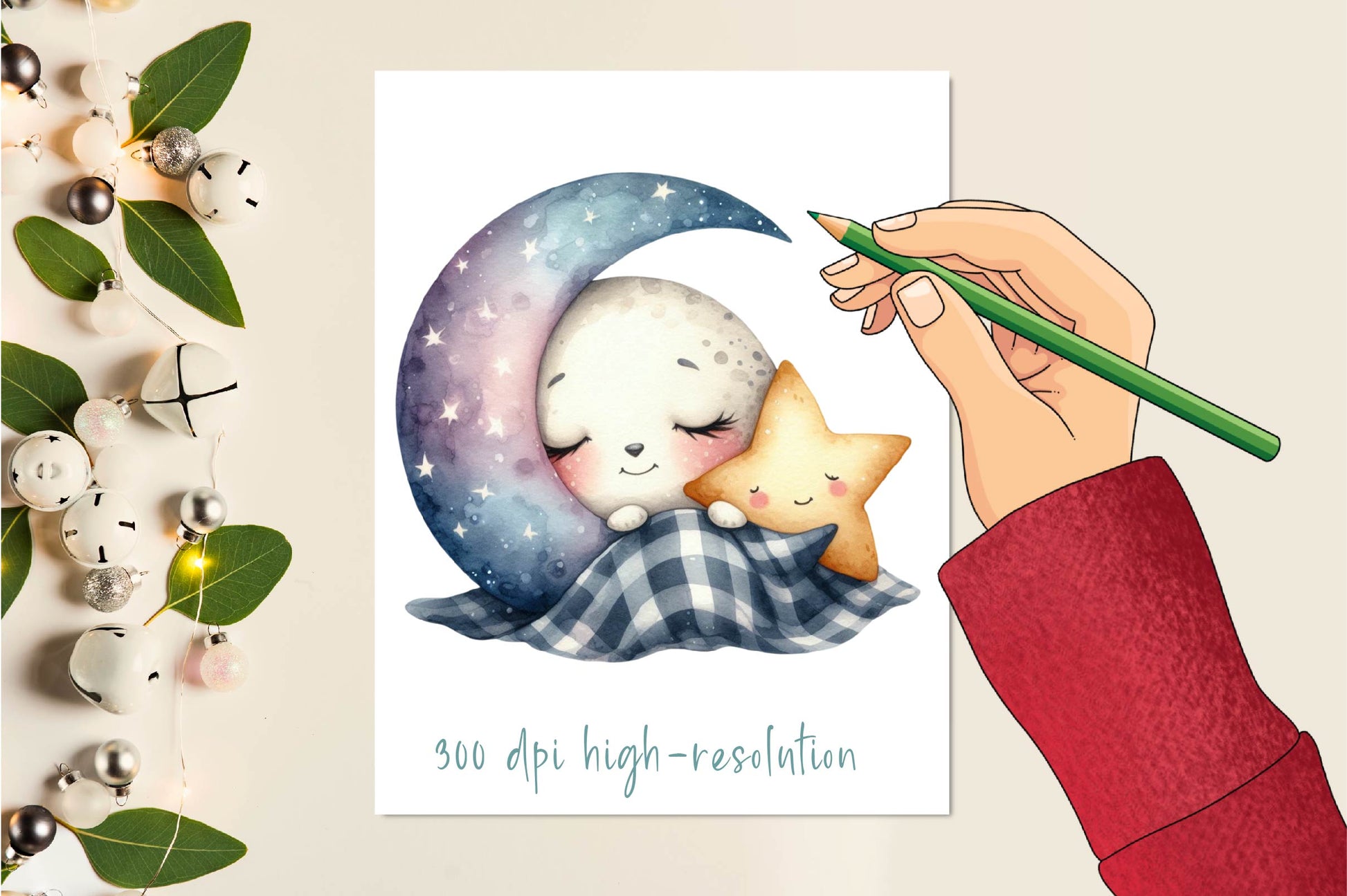Sleepy Moon Clipart Bundle 1 - CraftNest - Digital Crafting and Art