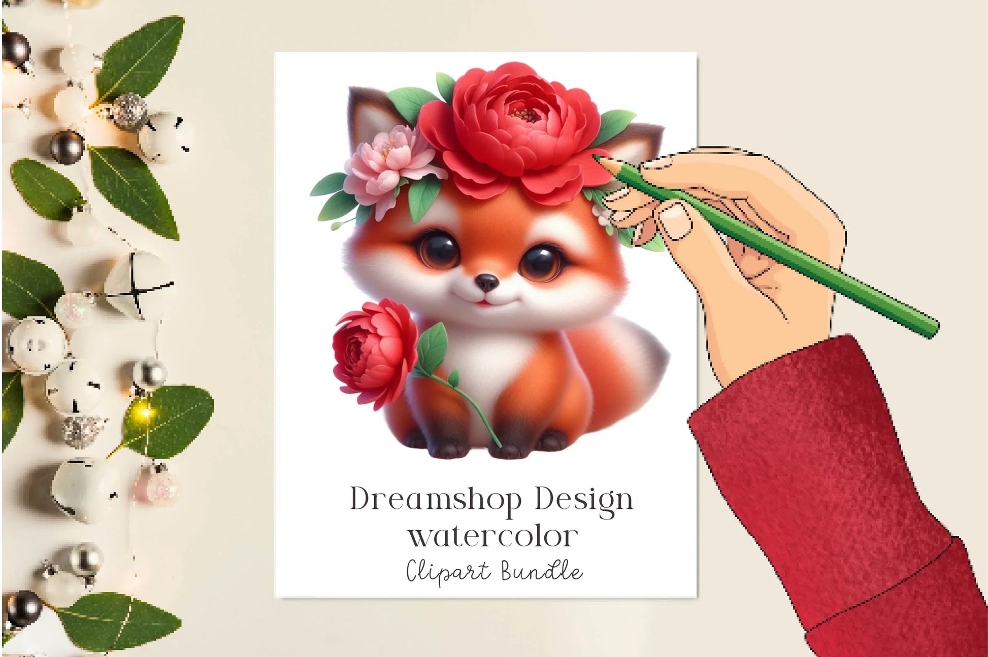 Cute Spring Fox Clipart Bundle - CraftNest - Digital Crafting and Art