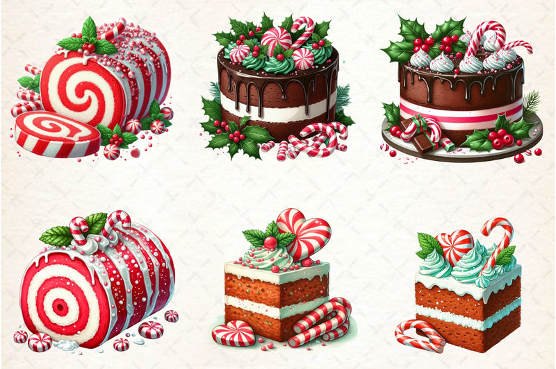Peppermint Cakes Clipart Bundle - CraftNest - Digital Crafting and Art