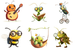 Quirky Whimsical Insects Animals Clipart Bundle - CraftNest - Digital Crafting and Art