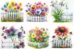 Spring Flower Fence Clipart Bundle - CraftNest - Digital Crafting and Art