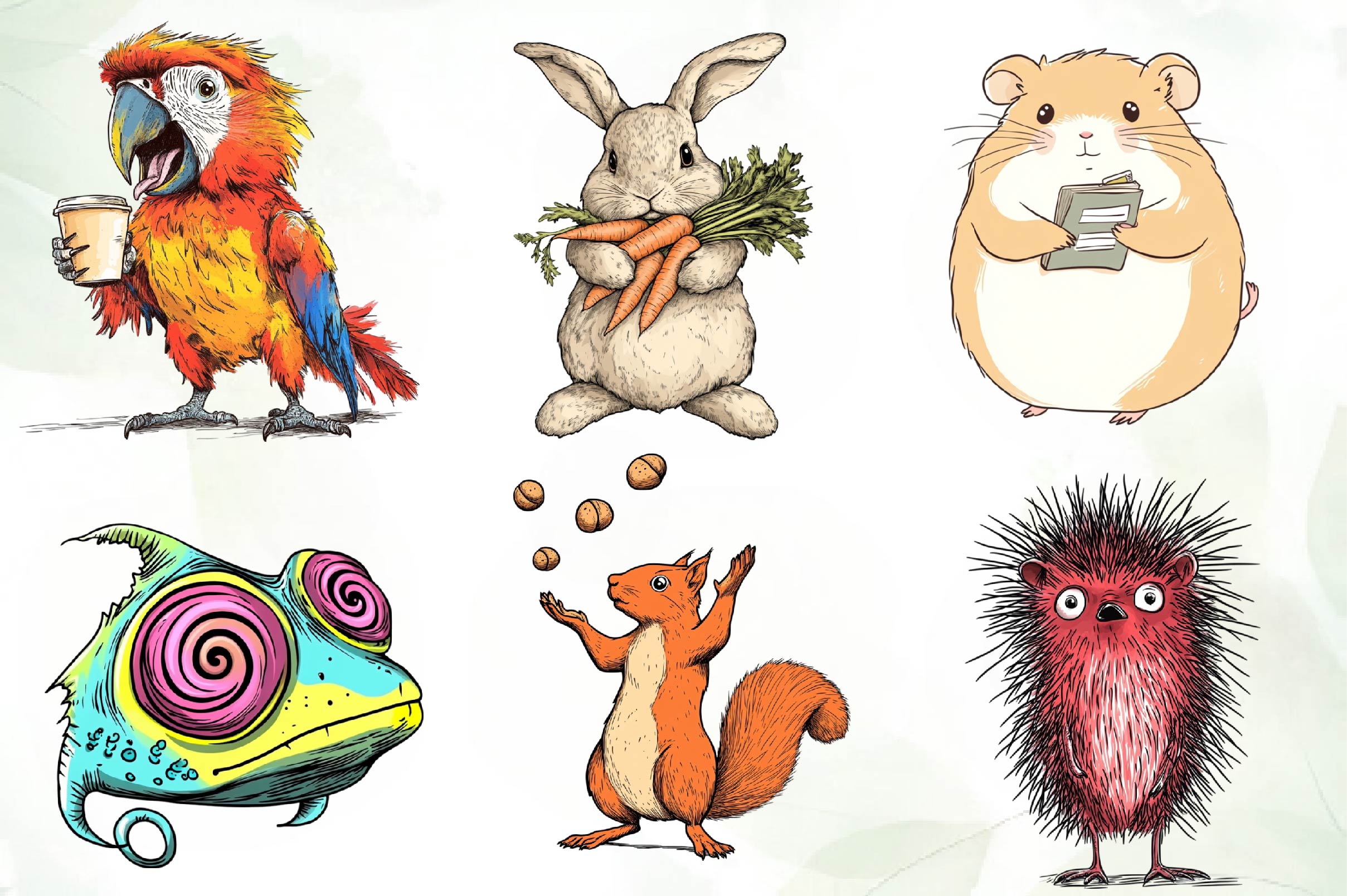 Funny Quirky Animals Clipart Bundle - CraftNest - Digital Crafting and Art