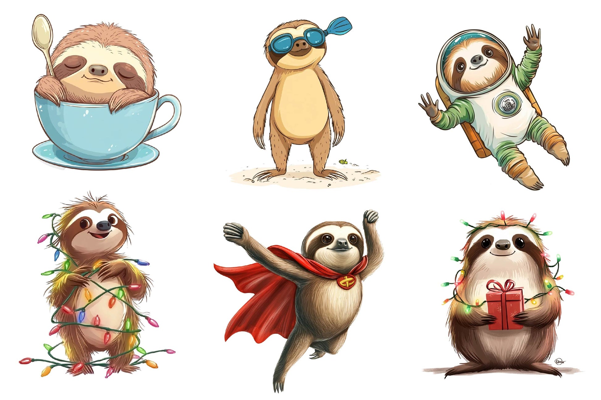 Quirky Funny Sloth Clipart Bundle - CraftNest - Digital Crafting and Art