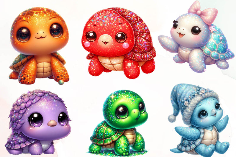Cute Baby Turtle Clipart Bundle - CraftNest - Digital Crafting and Art