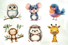 Minimalist Cartoon Animals Clipart Bundle - CraftNest - Digital Crafting and Art