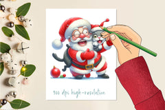 Funny Christmas Santa Clipart Bundle 4 - CraftNest - Digital Crafting and Art