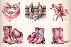 Pink Western Cowgirl Clipart Bundle - CraftNest - Digital Crafting and Art