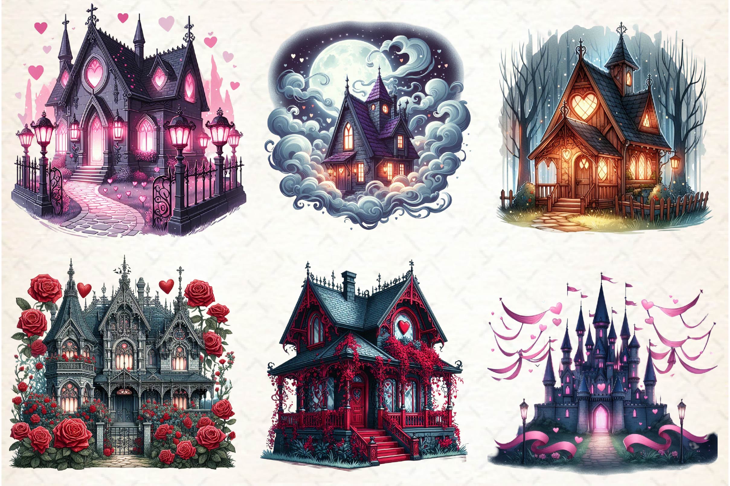 Valentine Gothic Palace Clipart Bundle - CraftNest - Digital Crafting and Art