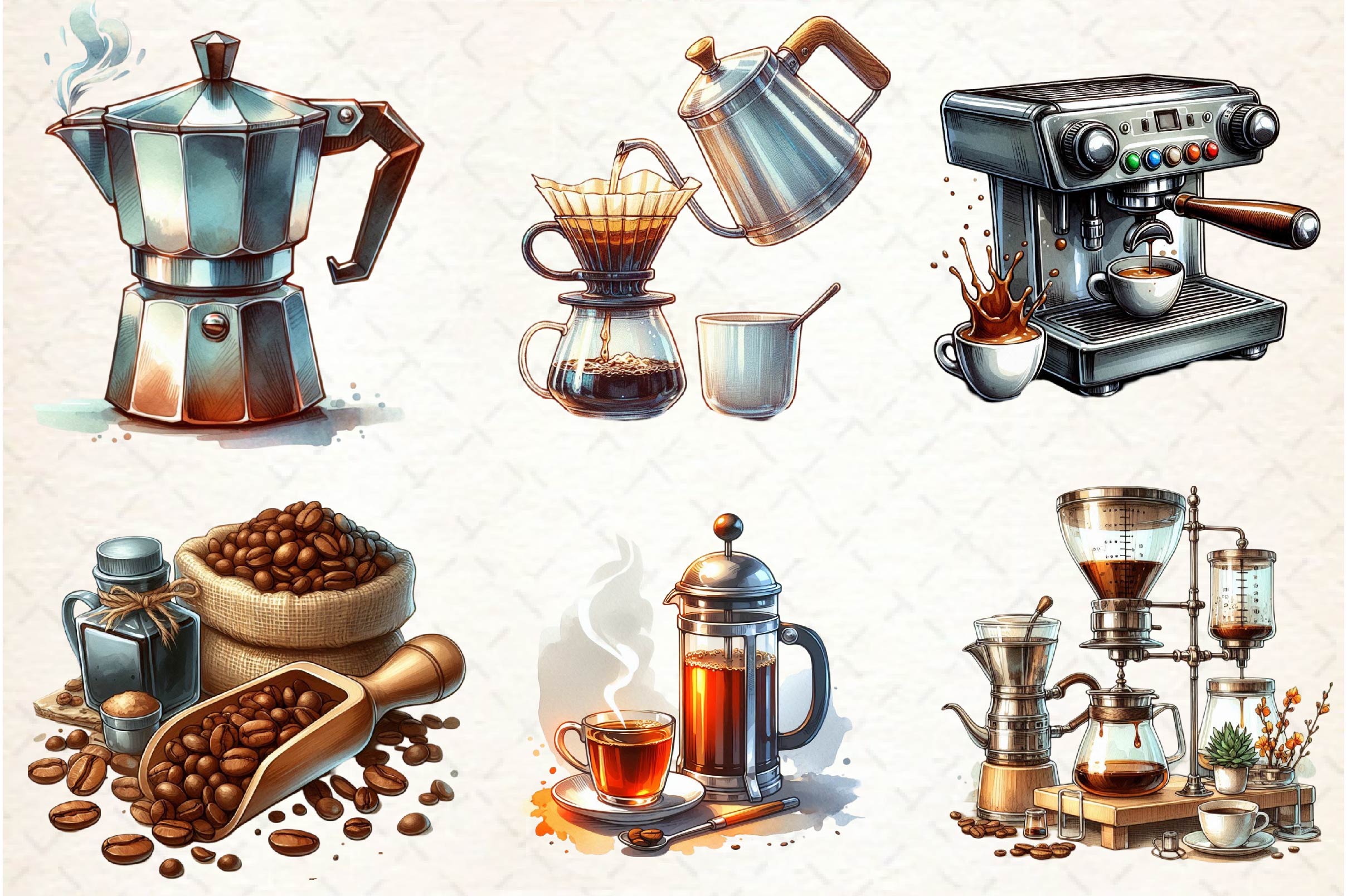 Making Coffee Clipart Bundle - CraftNest - Digital Crafting and Art