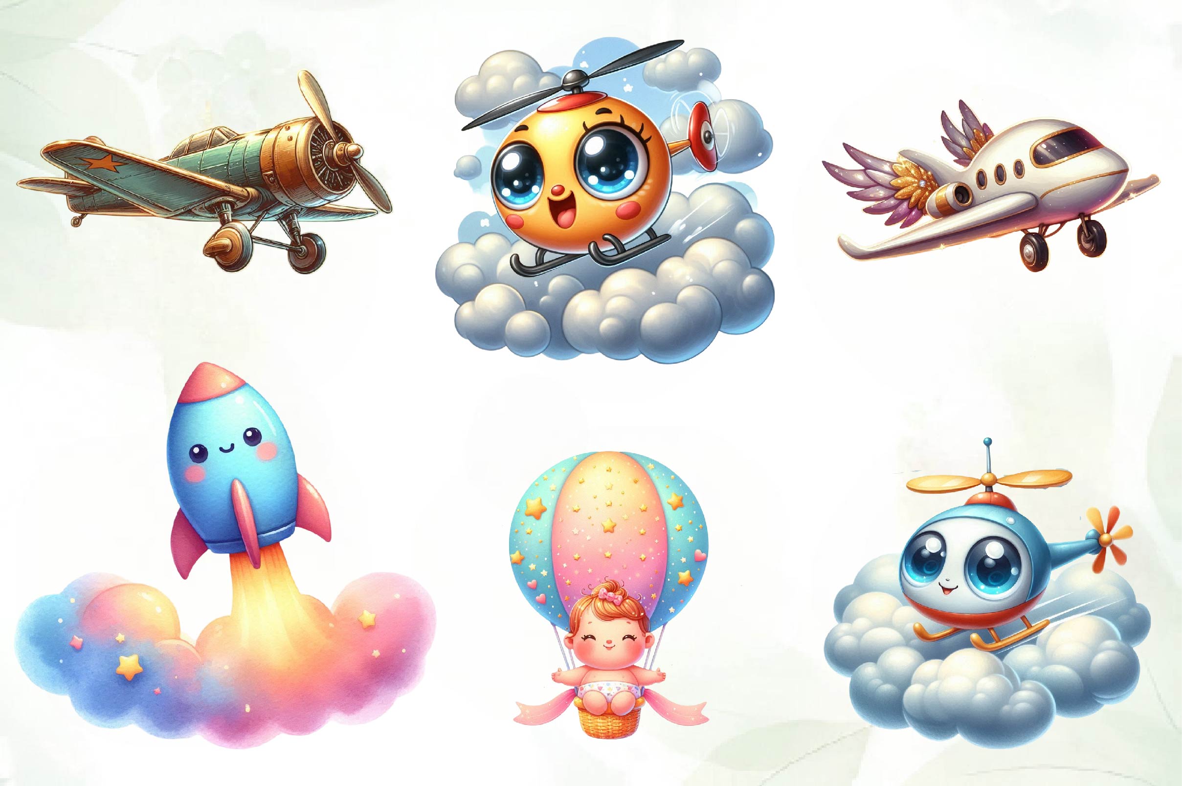 Cute Air Transport Clipart Bundle - CraftNest - Digital Crafting and Art