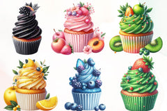 Cupcake Fruits Cupcakes Clipart Bundle - CraftNest - Digital Crafting and Art