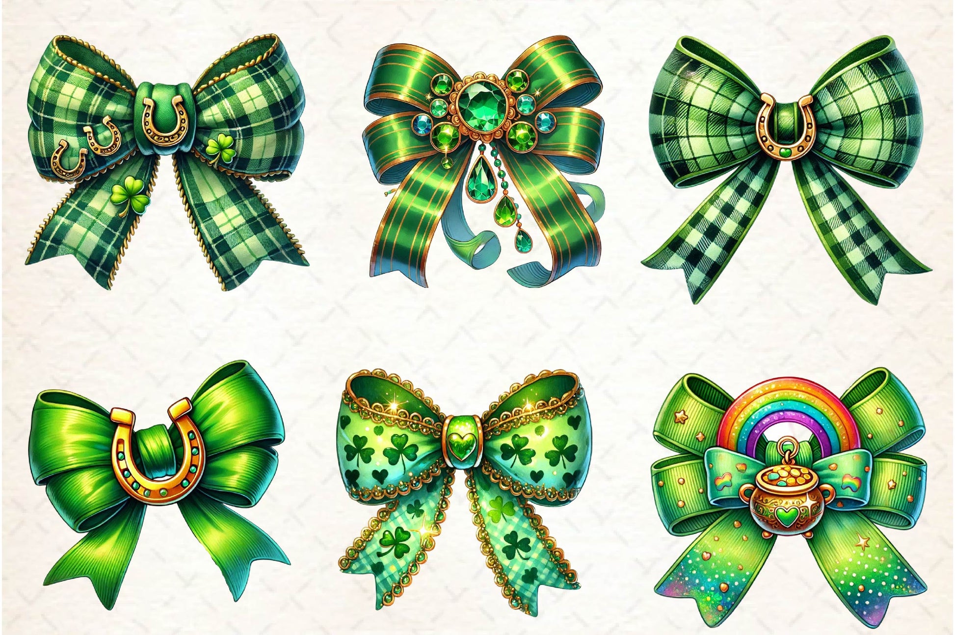 St Patricks Day Bow Clipart Bundle 1 - CraftNest - Digital Crafting and Art