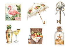 Vintage Summer Tropical Clipart Bundle - CraftNest - Digital Crafting and Art