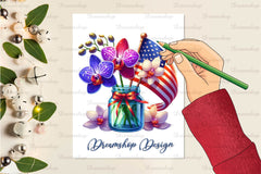 4th Of July Trio Flowers Jar Clipart Bundle - CraftNest - Digital Crafting and Art