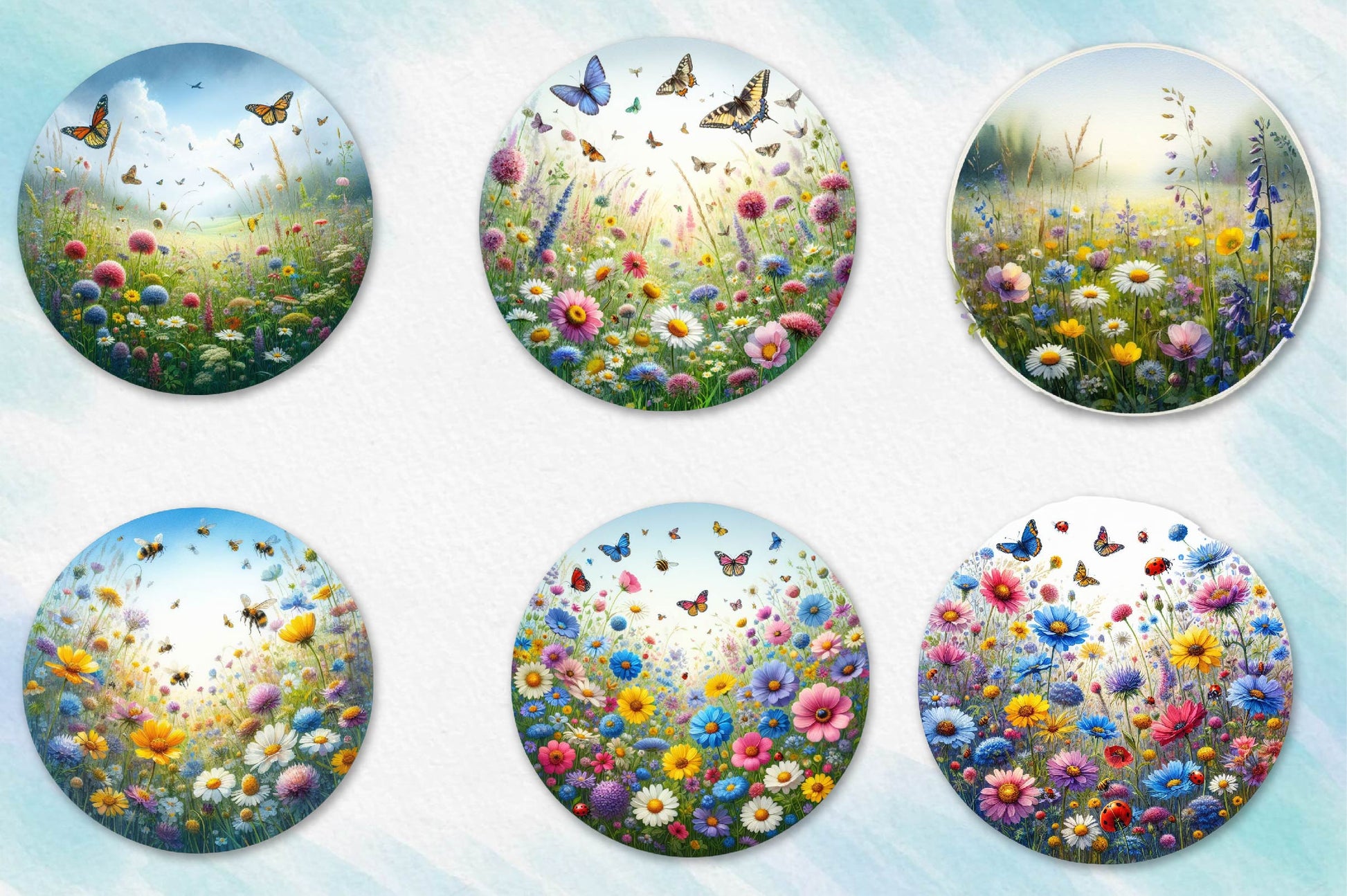 Wildflowers Round Design Clipart Bundle - CraftNest - Digital Crafting and Art