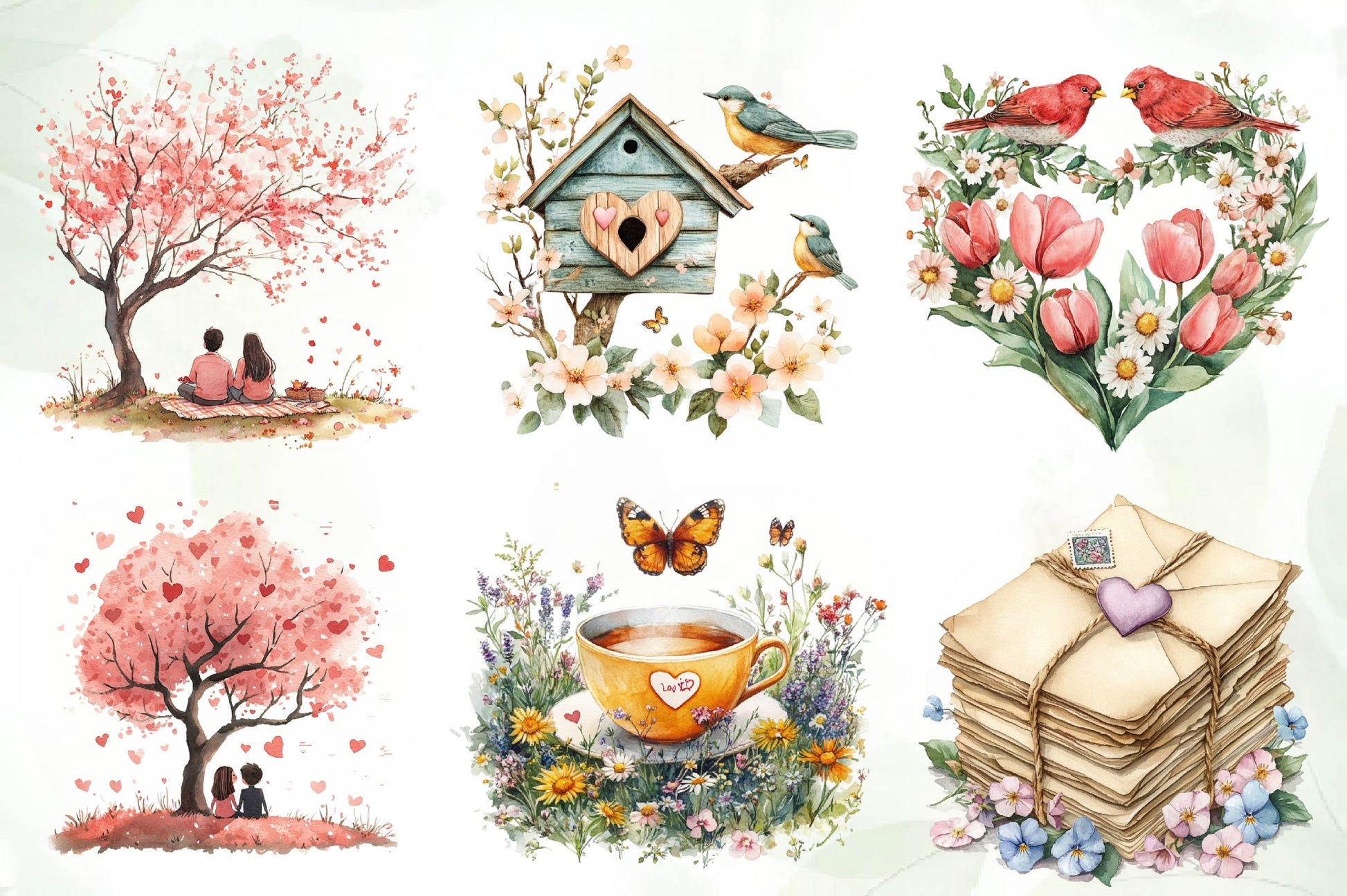 Cozy Romantic Spring Clipart Bundle - CraftNest - Digital Crafting and Art
