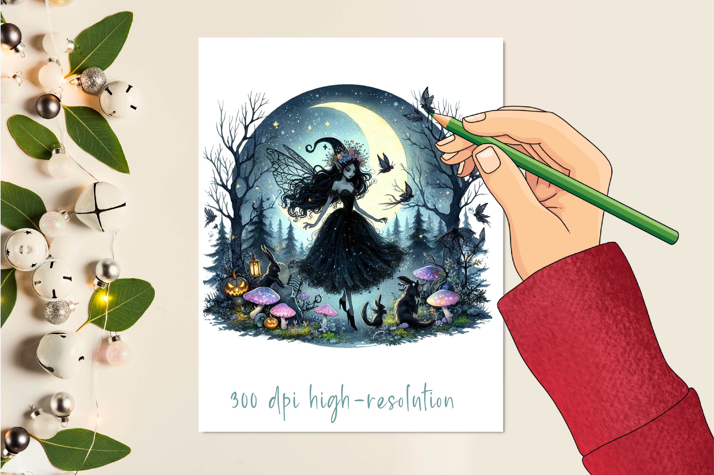 Halloween Forest Nymph Fairy Clipart Bundle - CraftNest - Digital Crafting and Art