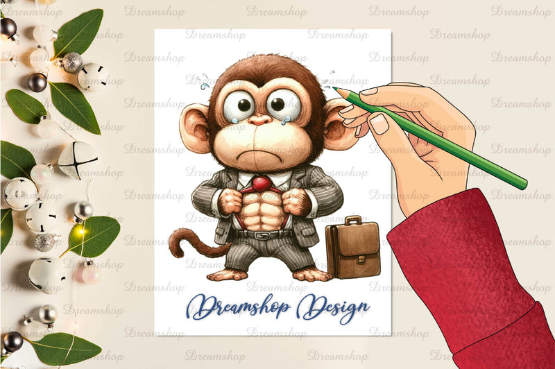 Quirky Monkey Clipart Bundle - CraftNest - Digital Crafting and Art