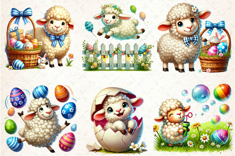 Easter Sheep Clipart Bundle 2 - CraftNest - Digital Crafting and Art
