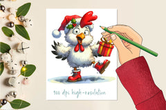 Christmas Funny Chicken Clipart Bundle - CraftNest - Digital Crafting and Art