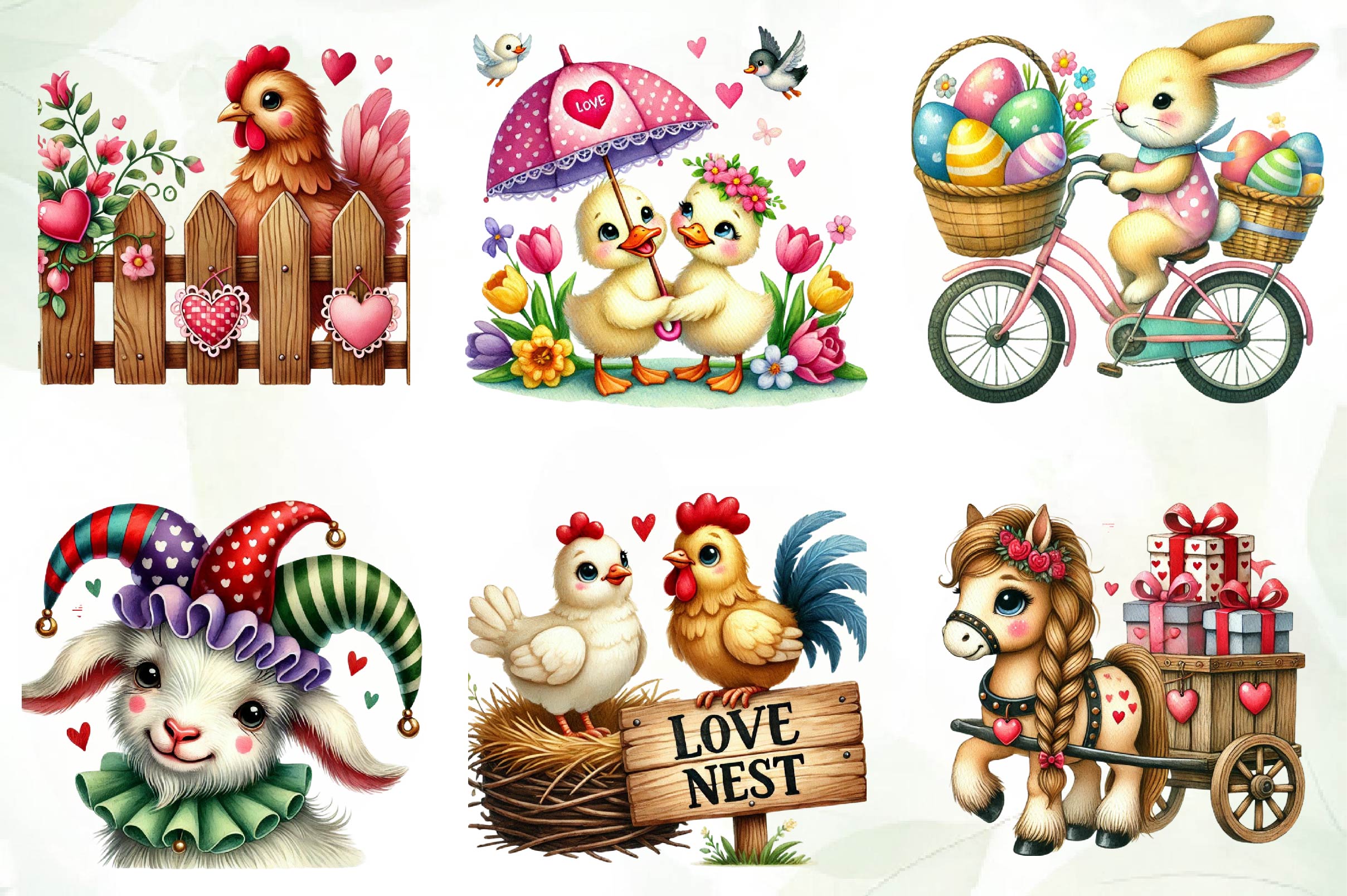 Valentine Farm Clipart Bundle - CraftNest - Digital Crafting and Art