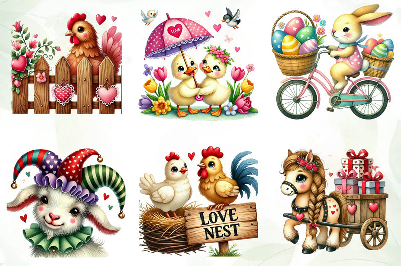 Valentine Farm Clipart Bundle - CraftNest - Digital Crafting and Art
