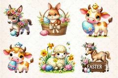 Easter Farm Animals Clipart Bundle 1 - CraftNest - Digital Crafting and Art