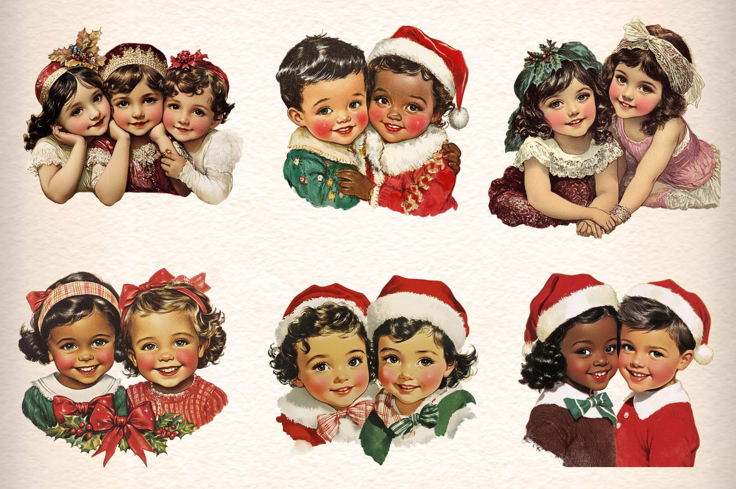 Vintage Christmas Card Clipart Bundle - CraftNest - Digital Crafting and Art