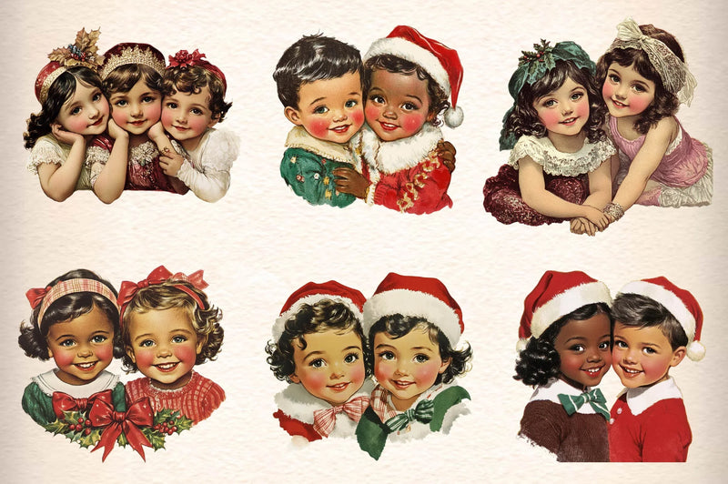 Vintage Christmas Card Clipart Bundle - CraftNest - Digital Crafting and Art