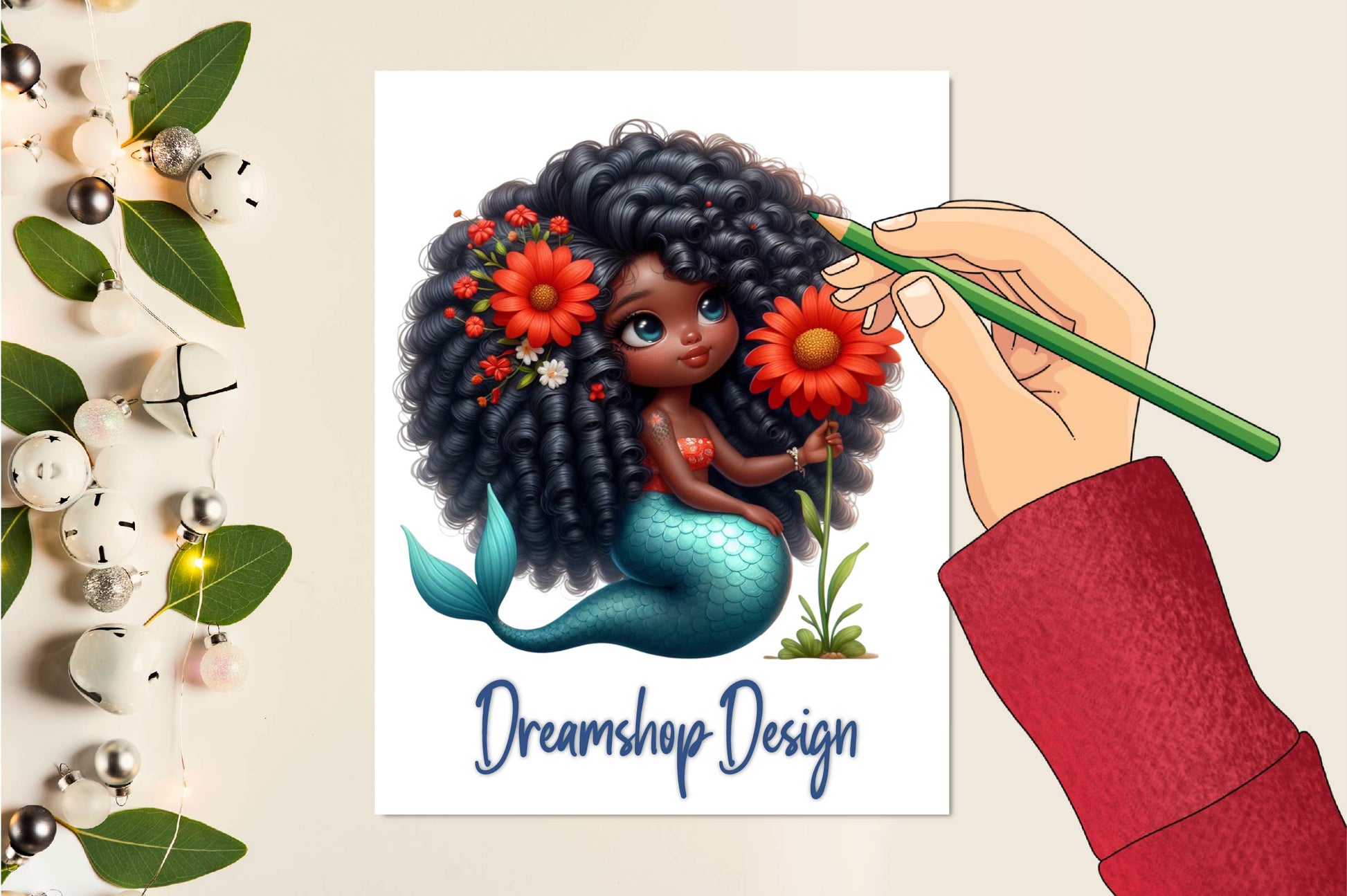 Cute Floral Mermaid Clipart Bundle - CraftNest - Digital Crafting and Art