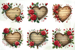 Valentines Empty Wooden Signs Clipart Bundle 1 - CraftNest - Digital Crafting and Art