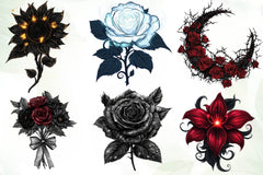 Dark Moody Gothic Flower Clipart Bundle 1 - CraftNest - Digital Crafting and Art
