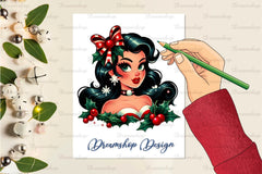 Vintage Christmas Pinup Girl Clipart Bundle - CraftNest - Digital Crafting and Art