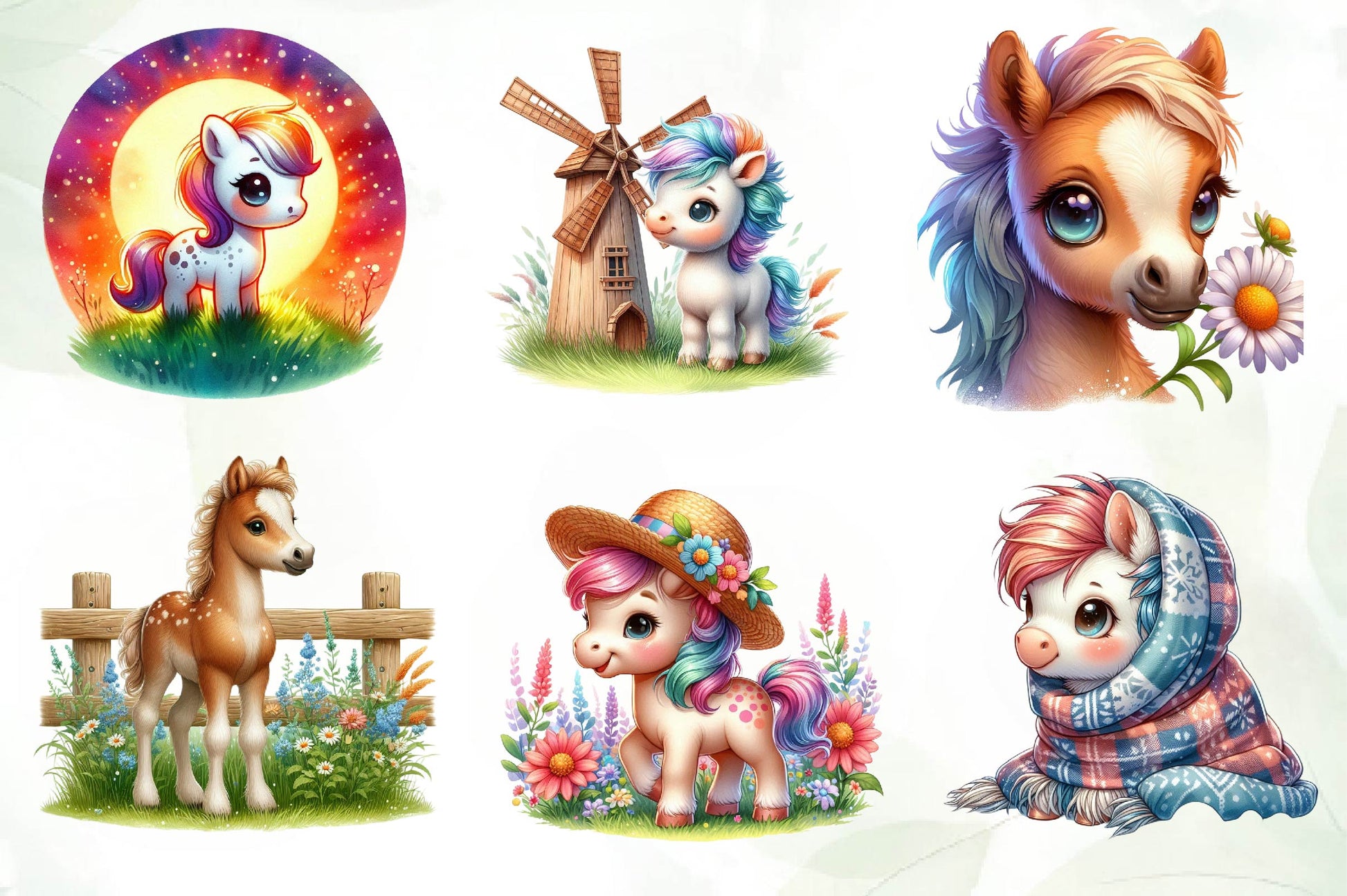 Baby Horse Clipart Bundle - CraftNest - Digital Crafting and Art