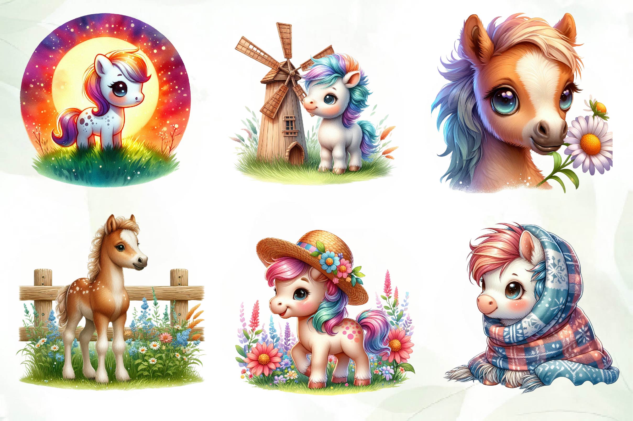 Baby Horse Clipart Bundle - CraftNest - Digital Crafting and Art