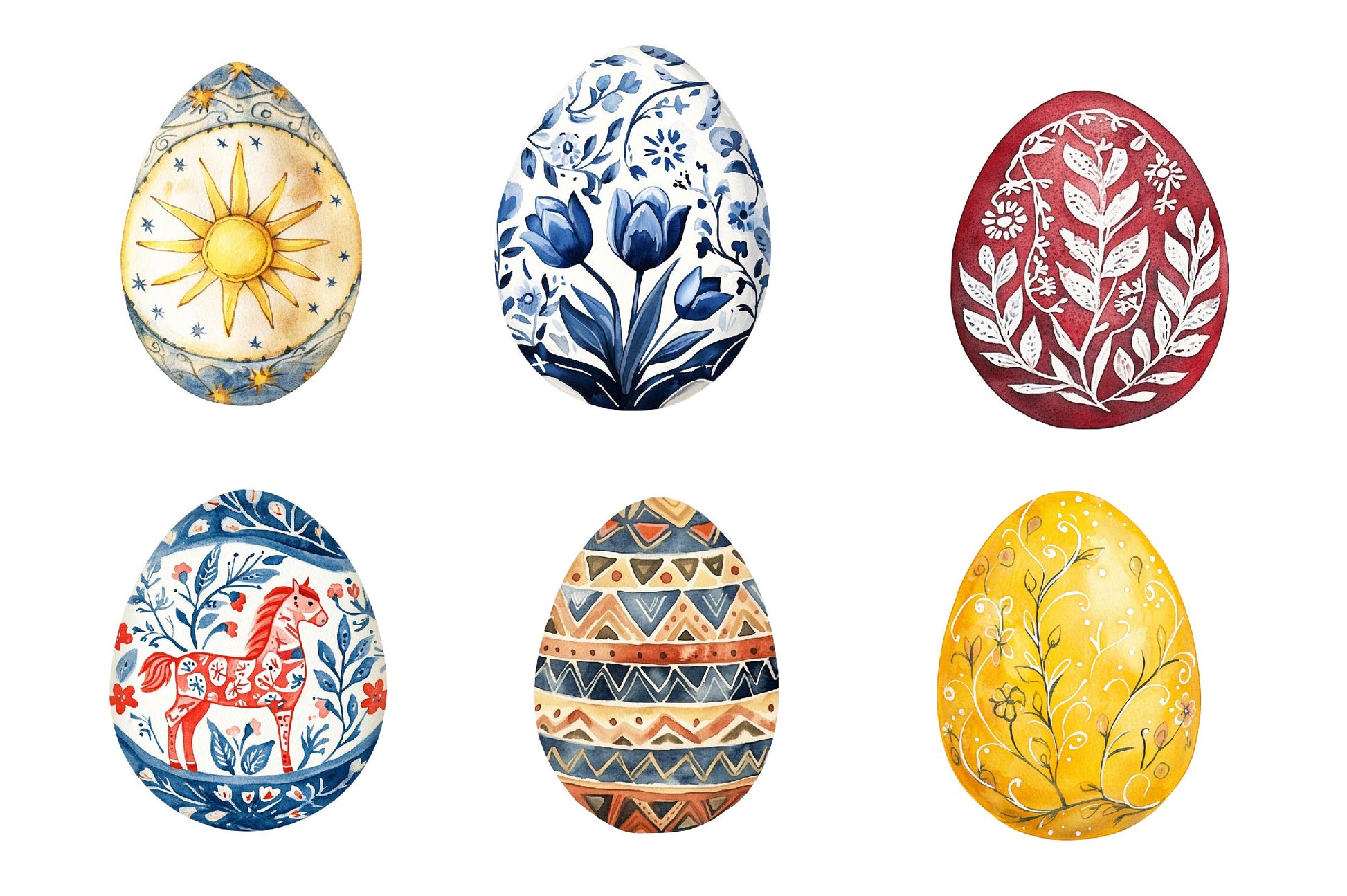 Traditional Easter Egg Folk Clipart Bundle - CraftNest - Digital Crafting and Art