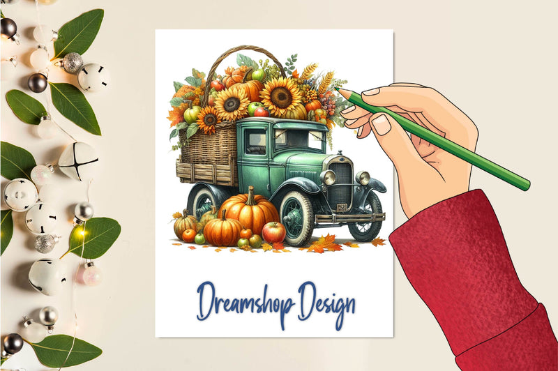 Thanksgiving Truck Clipart Bundle - CraftNest - Digital Crafting and Art