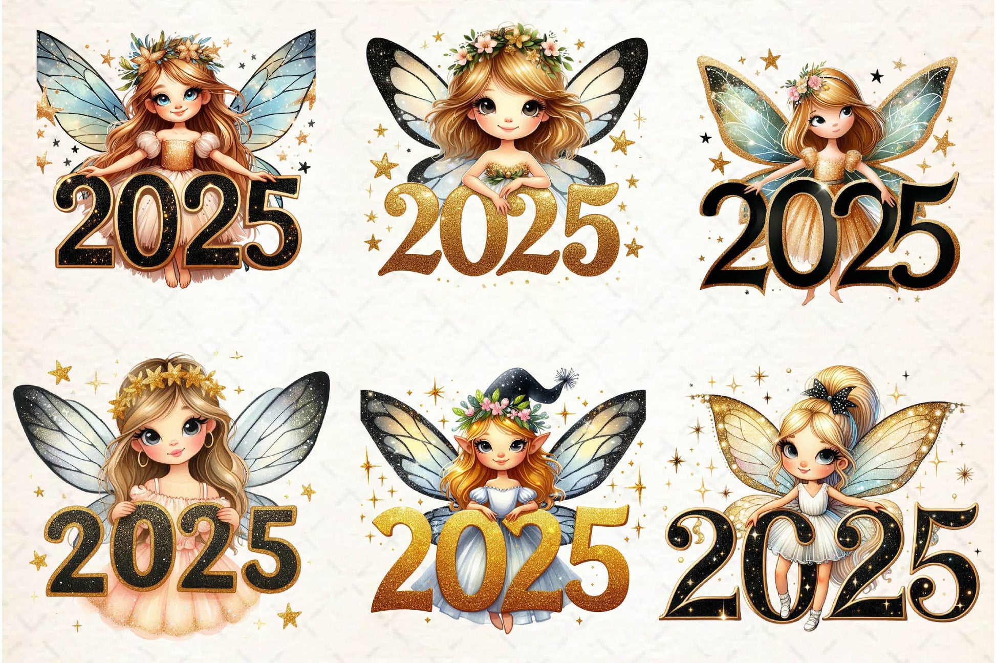New Year Fairy Girls Clipart Bundle - CraftNest - Digital Crafting and Art