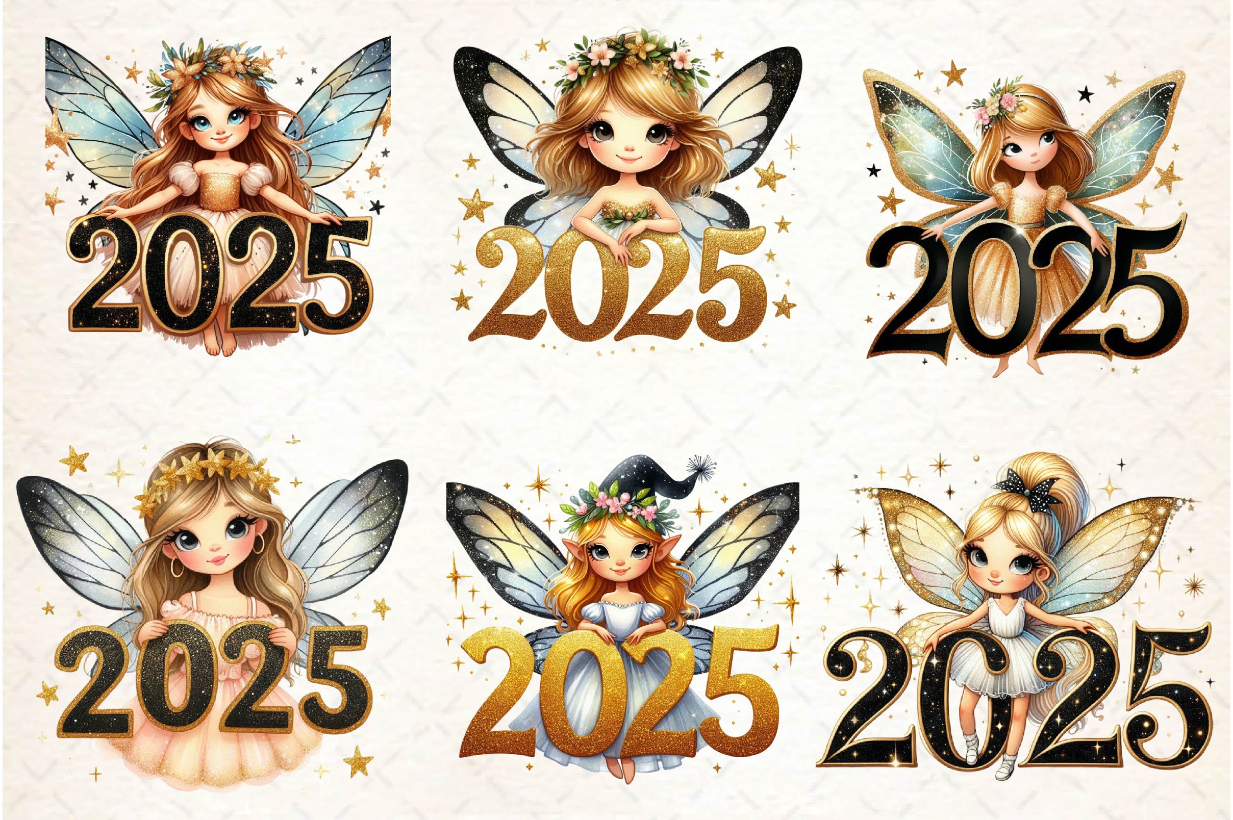 New Year Fairy Girls Clipart Bundle - CraftNest - Digital Crafting and Art