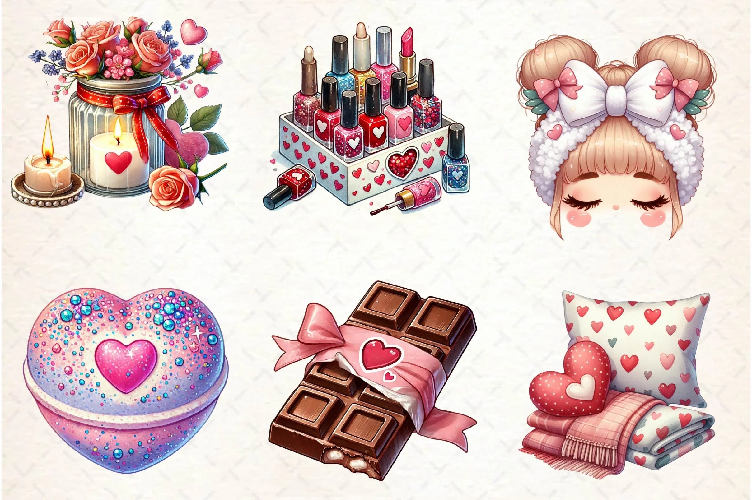 Valentine Self Care Clipart Bundle - CraftNest - Digital Crafting and Art