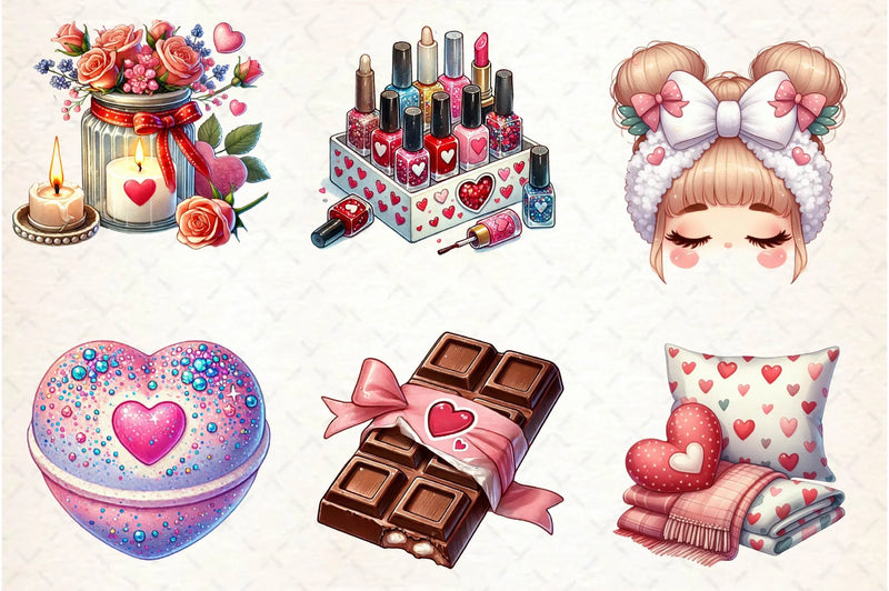 Valentine Self Care Clipart Bundle - CraftNest - Digital Crafting and Art