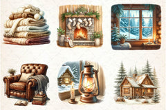 Antique Beige Cozy Cabin Clipart Bundle - CraftNest - Digital Crafting and Art