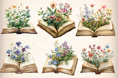 Flower Books Clipart Bundle - CraftNest - Digital Crafting and Art