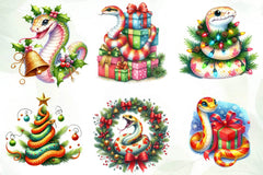 Christmas Snake Clipart Bundle - CraftNest - Digital Crafting and Art