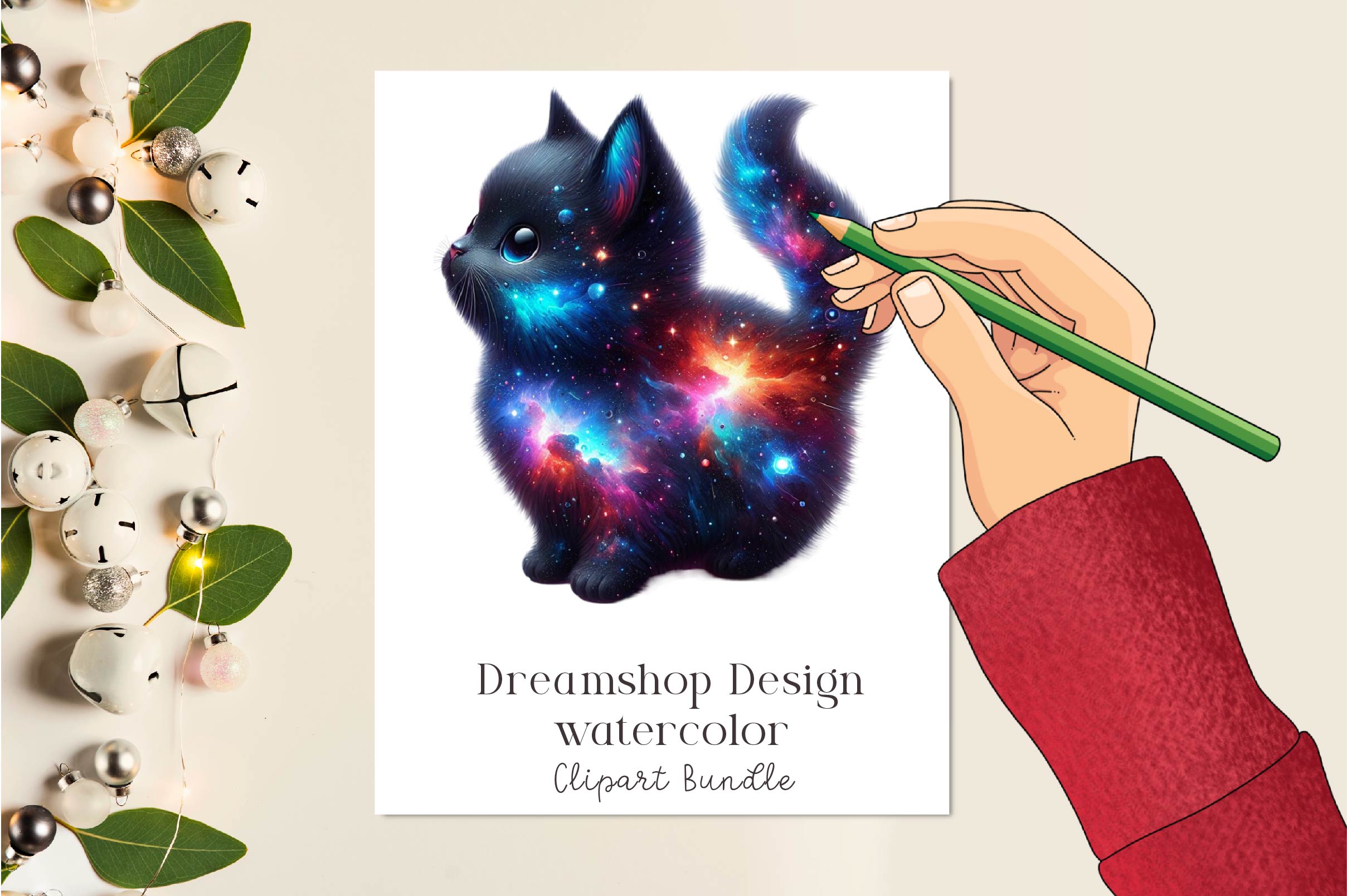 Celestial Black Cat Magic Cat Clipart Bundle - CraftNest - Digital Crafting and Art