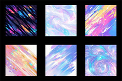 Iridescent Brush Strokes Digital Paper - CraftNest - Digital Crafting and Art