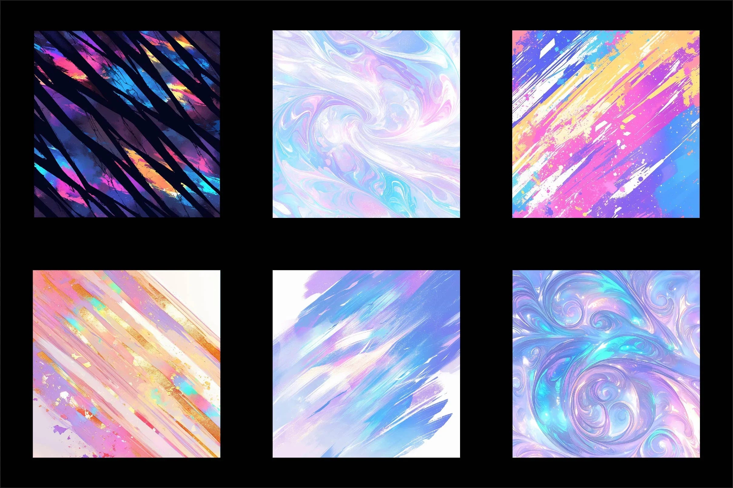 Iridescent Brush Strokes Digital Paper - CraftNest - Digital Crafting and Art