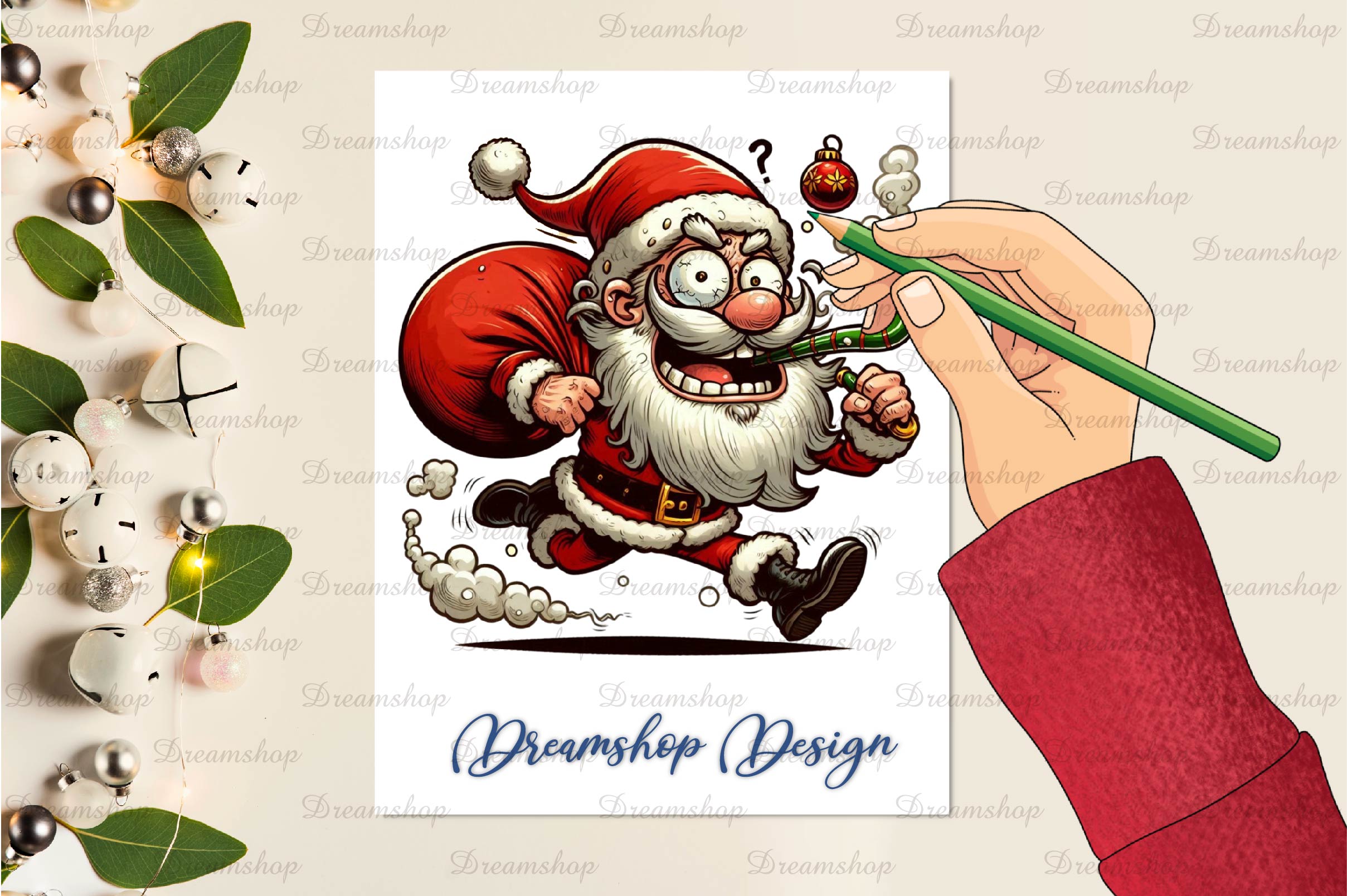 Funny Christmas Santa Clipart Bundle - CraftNest - Digital Crafting and Art