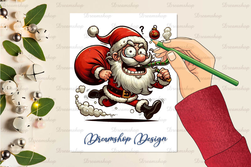 Funny Christmas Santa Clipart Bundle - CraftNest - Digital Crafting and Art