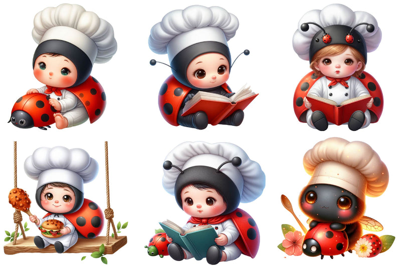 Ladybug Chef Clipart Bundle - CraftNest - Digital Crafting and Art
